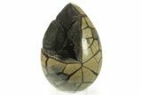 Septarian Dragon Egg Geode - Black Crystals #384466-2